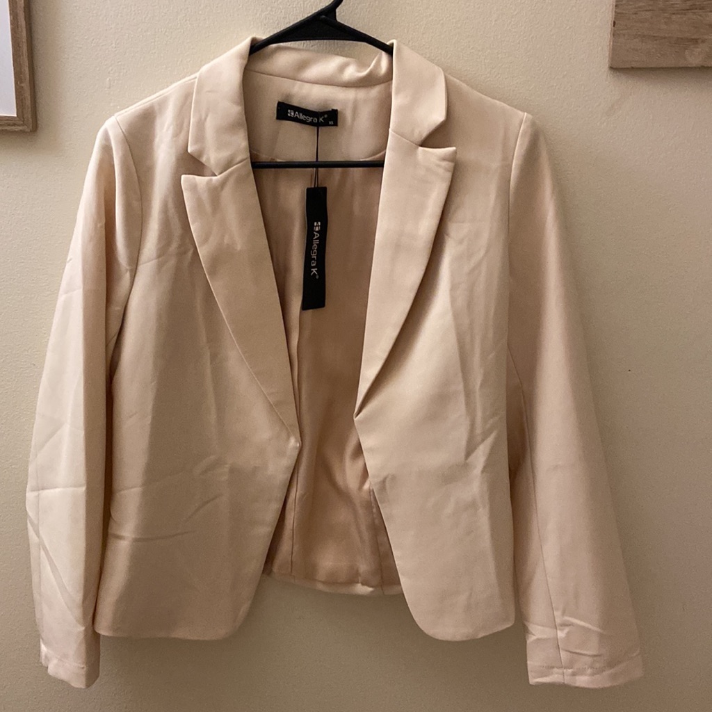 Open Front Crop Suit Blazer